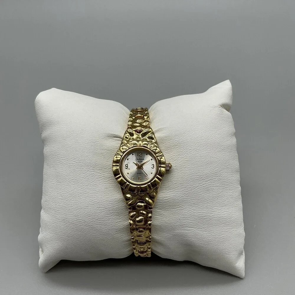 Vtg Elgin Galaxy Womens Watch 19mm Silver Gold Tone Bracelet New Battery 7.5